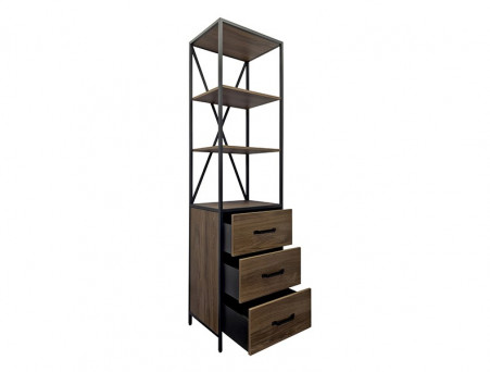 Шкаф-Колонна «Comforty» Лофт-55, 55x201x42см, Дуб Темно-Коричневый (00-00012090CF)