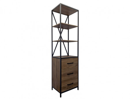 Шкаф-Колонна «Comforty» Лофт-55, 55x201x42см, Дуб Темно-Коричневый (00-00012090CF)