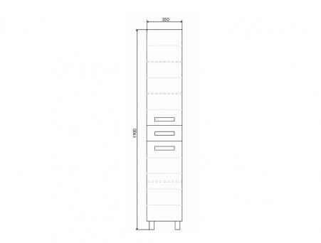 Шкаф-Колонна «Comforty» Модена-35, 35x190x32см, Белый (00-00001645CF)