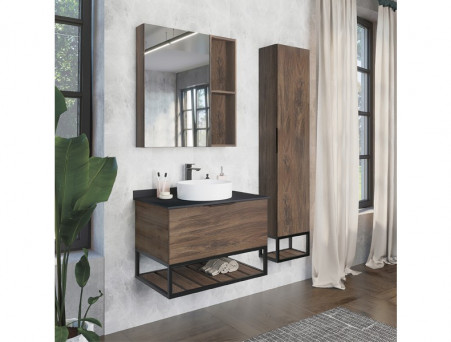 Шкаф-Колонна «Comforty» Порто-35, 35x170x24см, Дуб Темно-Коричневый (00-00009982CF)