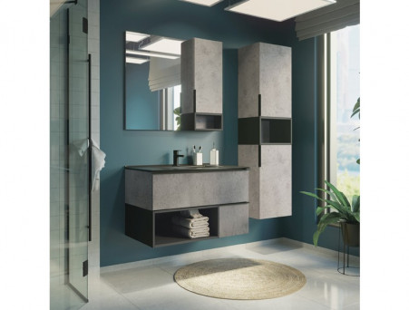 Шкаф-Колонна «Comforty» Франкфурт-40, 40x160x32см, Бетон Светлый (00-00006505CF)