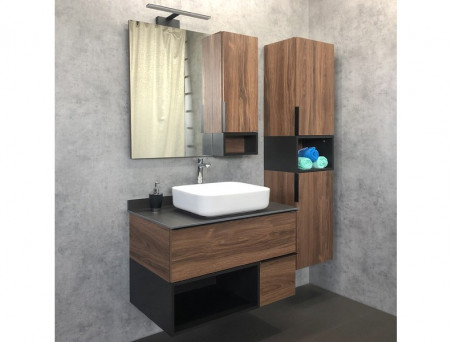 Шкаф-Колонна «Comforty» Штутгарт-40, 40x160x32см, Дуб Темно-Коричневый (00004151544CF)