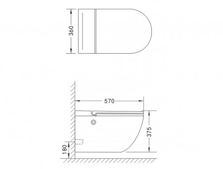 Унитаз Импульсный «Azario» Подвесной, Микролифт, Полукруглый, 360x570x375мм (AZ-102C)