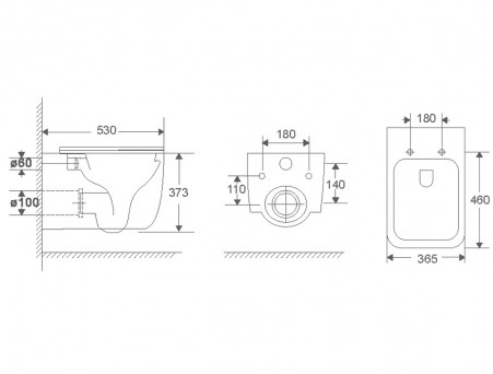 Подвесной Унитаз «Azario» Flavia, Микролифт, 515x360x360 (AZ-0076-UQ1)