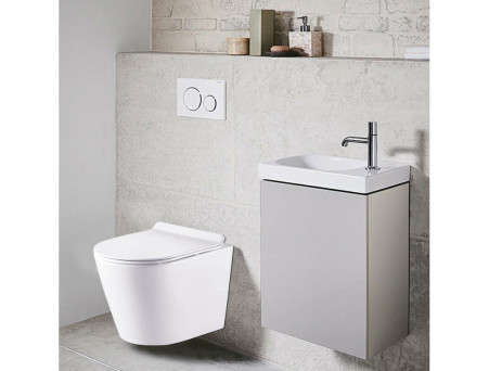 Подвесной Унитаз «Azario» Fonti, Безободковый, Микролифт, 535x310x365 (AZ-402W)