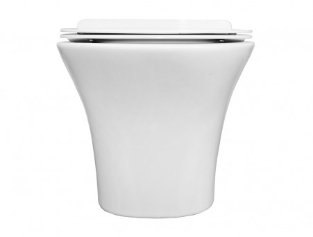 Подвесной Унитаз «Azario» Fretta Round, Безободковый, Микролифт, 485x365x360 (AZ-2617E)