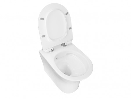 Подвесной Унитаз «Azario» Fretta Round, Безободковый, Микролифт, 485x365x360 (AZ-2617E)