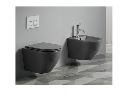 Подвесной Унитаз «Azario» Grado, Безободковый, Микролифт, 490x360x370 (AZ-0046N-MB)