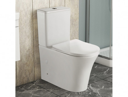 Унитаз-Компакт «Azario» Anteo Round Напольный, Безободковый, Микролифт, 630x820x385 (AZ-1219A)
