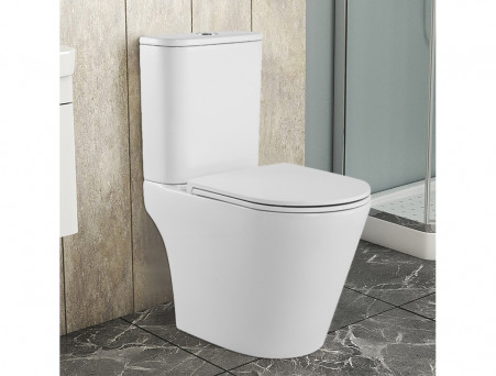 Унитаз-Компакт «Azario» Berton Напольный, Безободковый, Микролифт, 615x805x385 (AZ-6093)