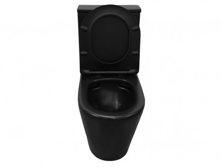 Унитаз-Компакт «Azario» Black Queen Напольный, Безободковый, Микролифт, 605x800x370 (AZ-8380)