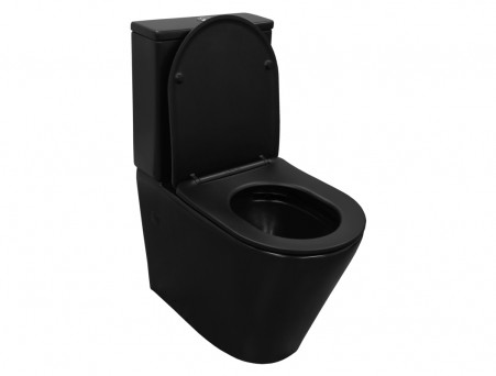 Унитаз-Компакт «Azario» Black Queen Напольный, Безободковый, Микролифт, 605x800x370 (AZ-8380)