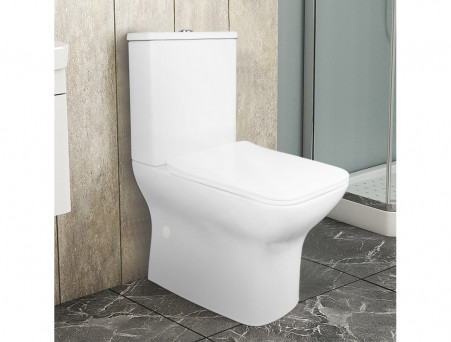 Унитаз-Компакт «Azario» Fresco Напольный, Безободковый, Микролифт, 620x800x360 (AZ-8302)