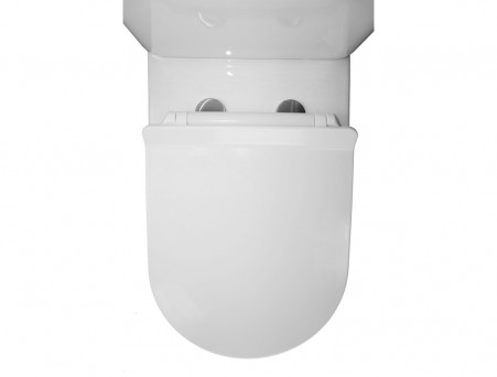 Унитаз-Компакт «Azario» Fretta Round, Безободковый с Бачком, Микролифт, 650x770x340 (AZ-1217 + AZ-1216)