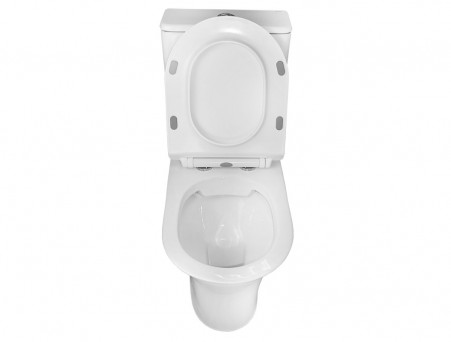 Унитаз-Компакт «Azario» Fretta Round, Безободковый с Бачком, Микролифт, 650x770x340 (AZ-1217 + AZ-1216-G)