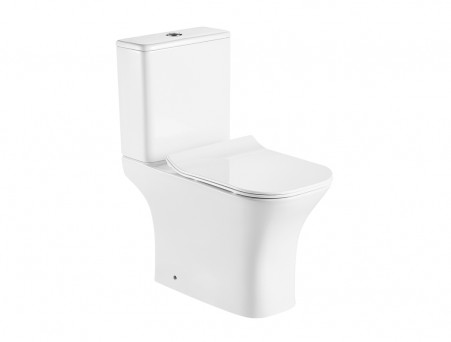 Унитаз-Компакт «Azario» Fretta Square, Безободковый с Бачком, Микролифт, 650x790x340 (AZ-5121)