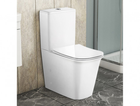 Унитаз-Компакт «Azario» Velise Напольный, Безободковый, Микролифт, 625x810x355 (AZ-1222A)