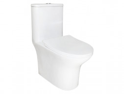 Унитаз-Моноблок «Azario» Sente Напольный, Безободковый, Микролифт, 665x785x375 (AZ-8614B)