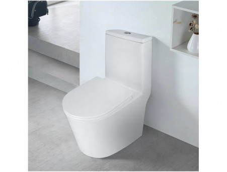 Унитаз-Моноблок «Azario» Scala Напольный, Безободковый, Микролифт, 690x790x360 (AZ-8101)
