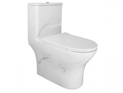 Унитаз-Моноблок «Azario» Terni Напольный, Безободковый, Микролифт, 670x760x350 (AZ-8618M)