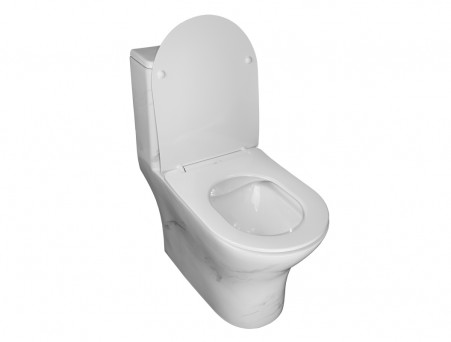 Унитаз-Моноблок «Azario» Terni Напольный, Безободковый, Микролифт, 670x760x350 (AZ-8618M)