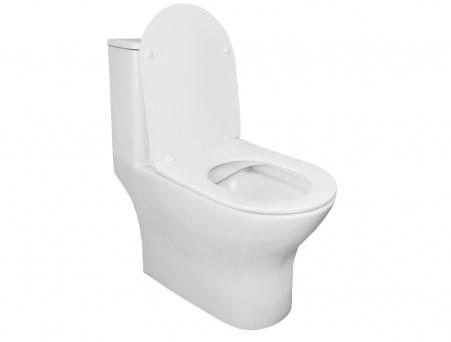 Унитаз-Моноблок «Azario» Terni Напольный, Безободковый, Микролифт, 670x760x350 (AZ-8618)