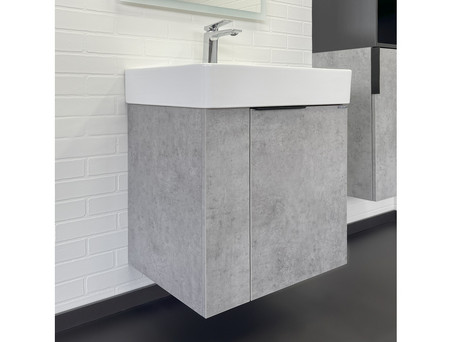 Тумба с Раковиной «Comforty» Асти-60П Подвесная, 60x86x45см, Бетон Светлый (00-00019191CF)