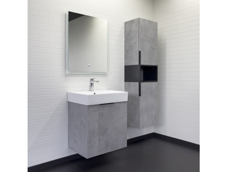 Тумба с Раковиной «Comforty» Асти-60П Подвесная, 60x86x45см, Бетон Светлый (00-00019191CF)