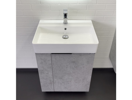 Тумба с Раковиной «Comforty» Асти-60Н Напольная, 60x86x45см, Бетон Светлый (00-00019190CF)