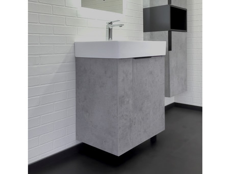Тумба с Раковиной «Comforty» Асти-60Н Напольная, 60x86x45см, Бетон Светлый (00-00019190CF)