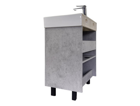 Тумба с Раковиной «Comforty» Асти-60Н Напольная, 60x86x45см, Бетон Светлый (00-00019190CF)