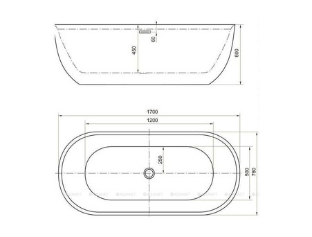 Акриловая Ванна «Aquanet» Delight 170x78 Черный Матовый (00289723)