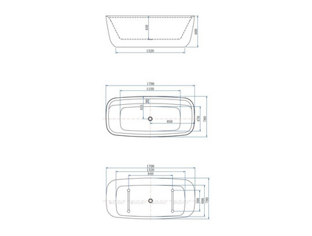 Акриловая Ванна «Aquanet» Family Fine 170x78 Matt Finish, Панель Black Matte (95778-MW-MB)