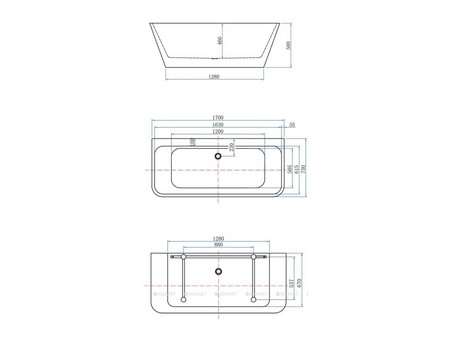 Акриловая Ванна «Aquanet» Family Perfect 170x75 Matt Finish, Панель Black Matte (13775-MW-MB)