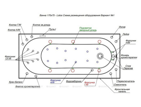 Акриловая Ванна «Aquanet» Lotos 170x75, с Каркасом (00311882)