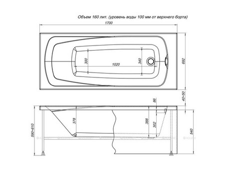 Фронтальная Панель «Aquanet» Roma 170 (00182795)