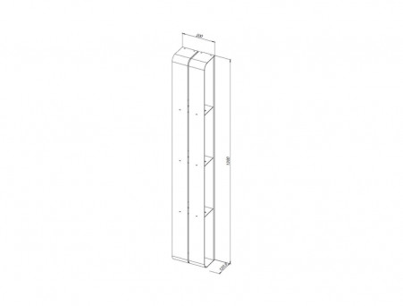 Полка «Aquanet» Магнум 20x130 Черная Матовая, Вертикальная (00302228)