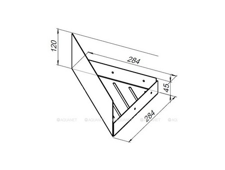 Полка «Aquanet» Магнум 28x28 Белая Матовая, Угловая (00302237)