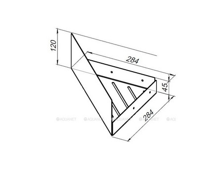 Полка «Aquanet» Магнум 28x28 Черная Матовая, Угловая (00302225)