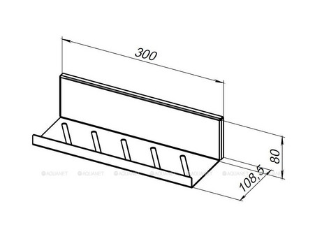 Полка «Aquanet» Магнум 30x80 Белая Матовая, Открытая (00302236)