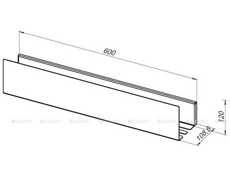 Полка «Aquanet» Магнум 60x12 Черная Матовая (00274182)