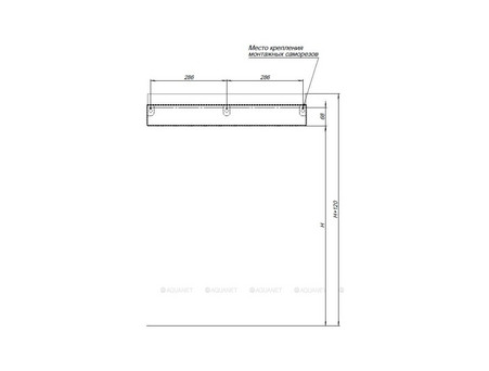 Полка «Aquanet» Магнум 60x12 Черная Матовая (00274182)