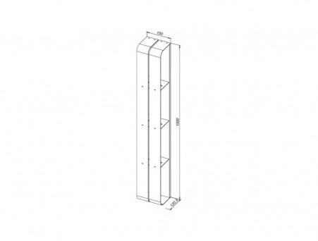 Полка «Aquanet» Магнум H 15x100 Черная Матовая, Вертикальная (00326457)