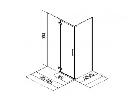Душевой Уголок «Aquanet» Logic 10x80 AE32-S-100x80U-CT, Прозрачное Стекло (00243626)