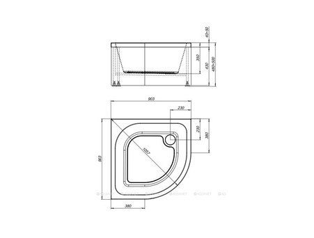 Душевой Поддон «Aquanet» Optimal 90х90 (00293357)