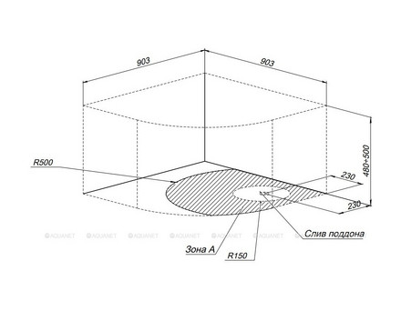 Душевой Поддон «Aquanet» Optimal 90х90 (00293357)