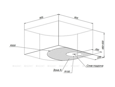 Душевой Поддон «Aquanet» Optimal 90х90, с Сиденьем (00293351)
