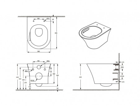 Унитаз Подвесной «Aquanet» ZY-3, Белый (ZV-3)