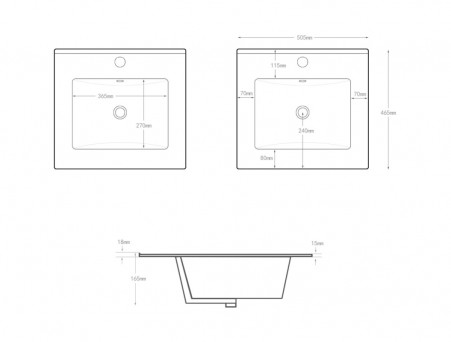 Раковина «Aquanet» Flat 50 Белая (00303190)