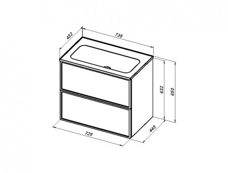 Раковина «Aquanet» Арт 75 (00318925)